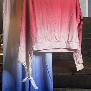 Blue/Burgundy Gradient Two Piece (Green color not available)